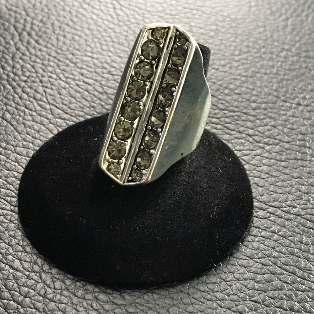 Long Silver Diamond Ring 💍 - Picture 4 of 6